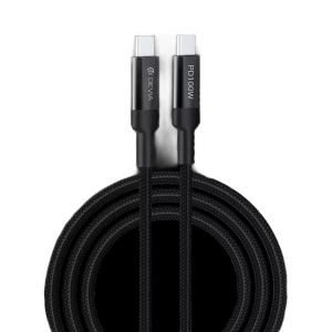Devia - 1.5m (100W) Mesh Armour Power Delivery - USB-C to USB-C Cable - Black