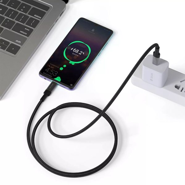 Devia - 1.5m (100W) Mesh Armour Power Delivery - USB-C to USB-C Cable - Black - Image 2