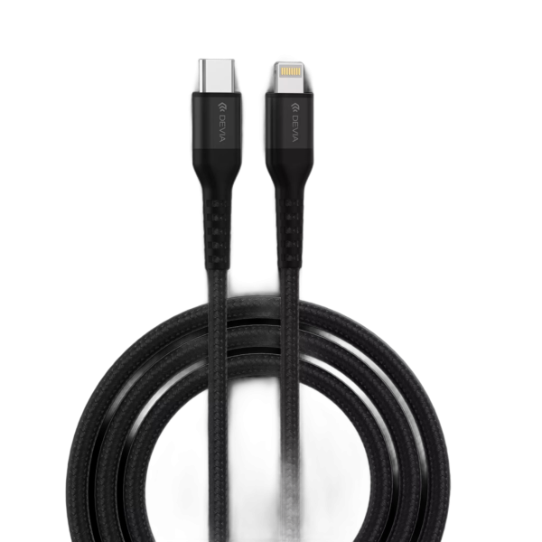 Devia - 1.5m (3A) Mesh Armour USB-C to Non-MFi Lightning Cable - Black