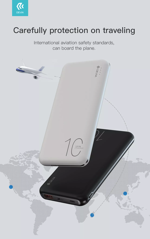Devia - 10,000mAh 22.5W PD & QC3.0 LED Indicator Powerbank - White - Image 4