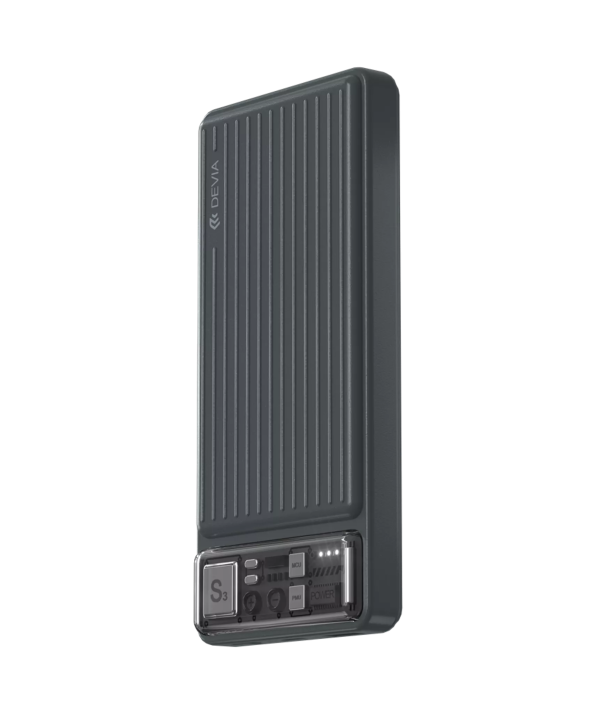 Devia - 10,000mAh Dual Port LED Indicator Mini Powerbank - Grey - Image 3