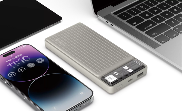 Devia - 10,000mAh Dual Port LED Indicator Mini Powerbank - Ivory - Image 2
