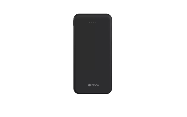 Devia - 10,000mAh Kintone Dual Port LED Indicator Powerbank - Black - Image 3