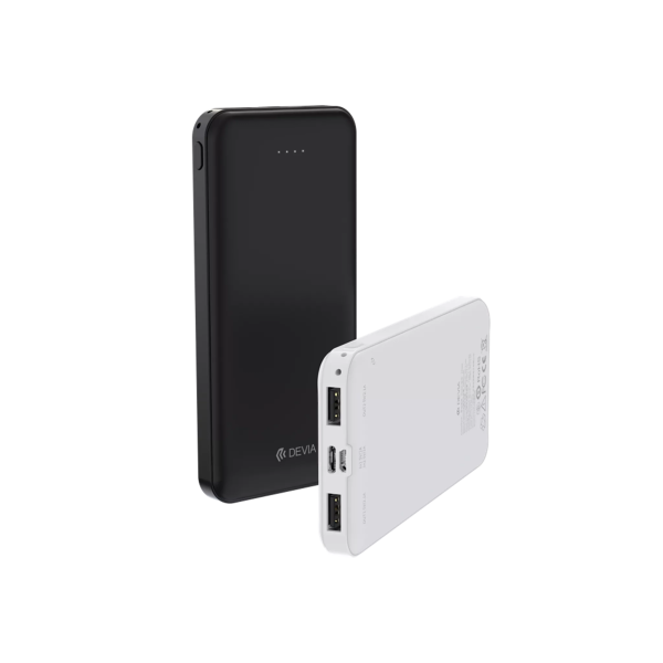 Devia - 10,000mAh Kintone Dual Port LED Indicator Powerbank - White - Image 3