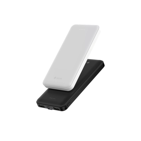 Devia - 10,000mAh Kintone Dual Port LED Indicator Powerbank - White - Image 2