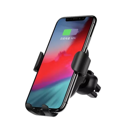 Devia - 10w wireless charging gravity sensor air vent car holder - black - image 2