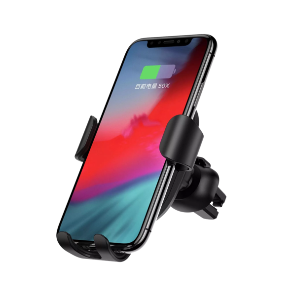 Devia - 10W Wireless Charging Gravity Sensor Air Vent Car Holder - Black - Image 6