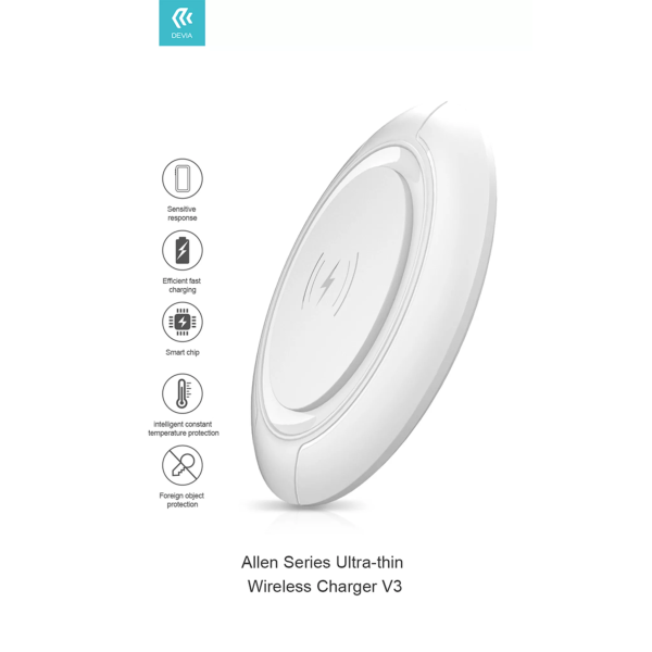 Devia - 15W Wireless Ultra Thin Charging Pad - White - Image 10