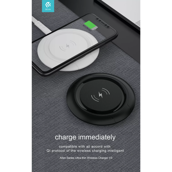 Devia - 15W Wireless Ultra Thin Charging Pad - White - Image 4