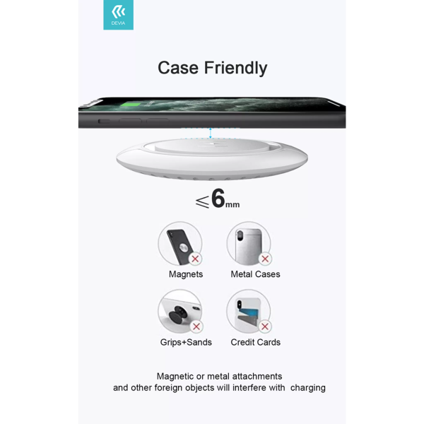 Devia - 15W Wireless Ultra Thin Charging Pad - White - Image 5