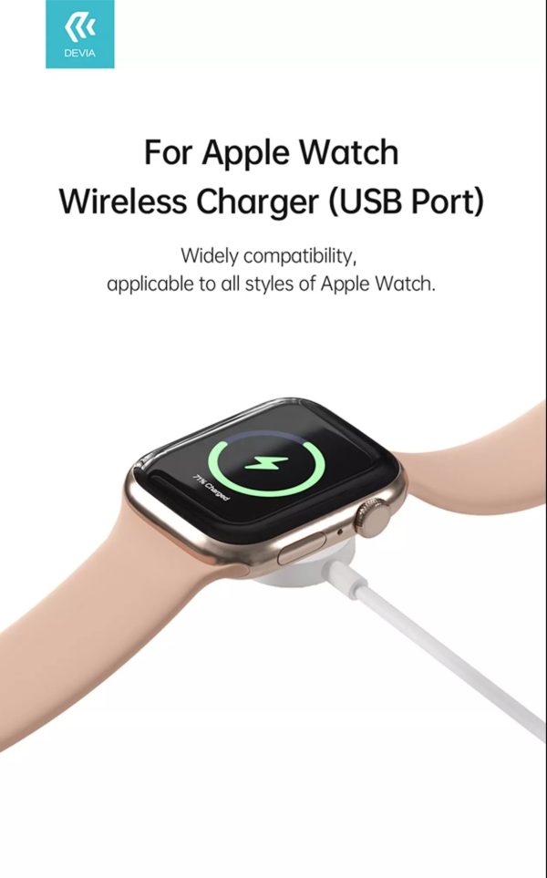 Devia - 1m (1A) USB to Magnetic Cable for Apple Watch - White - Image 4