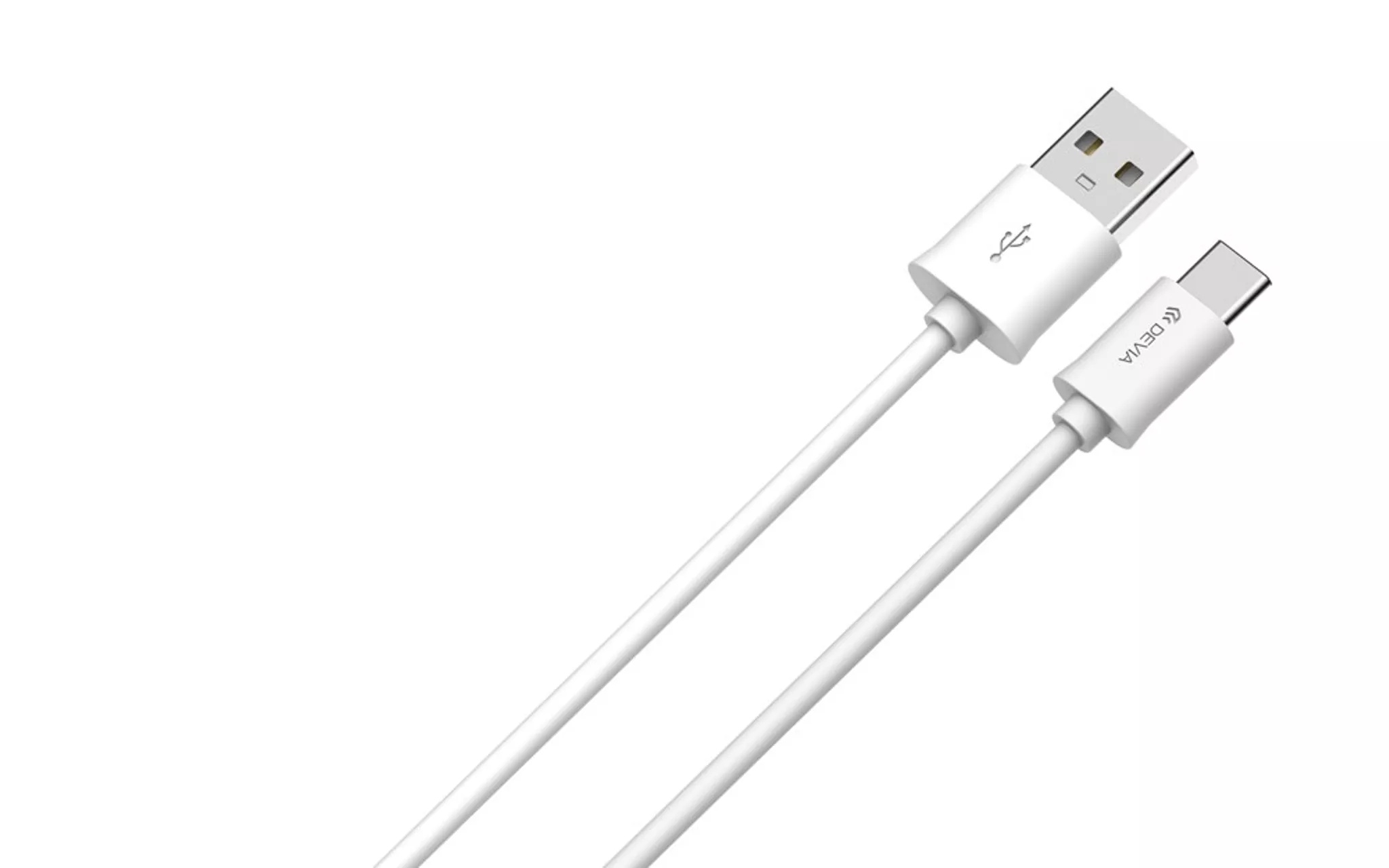 Devia - 1m (2. 1a) usb to usb-c cable - white