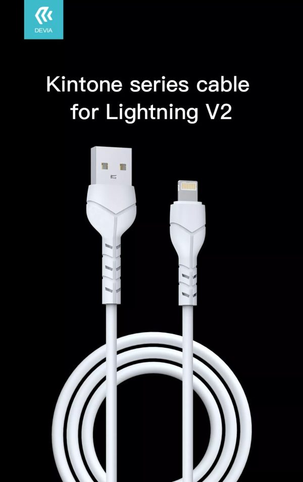 Devia - 1m Basic (2.1A) USB to Non-MFi Lightning Cable - White - Image 6