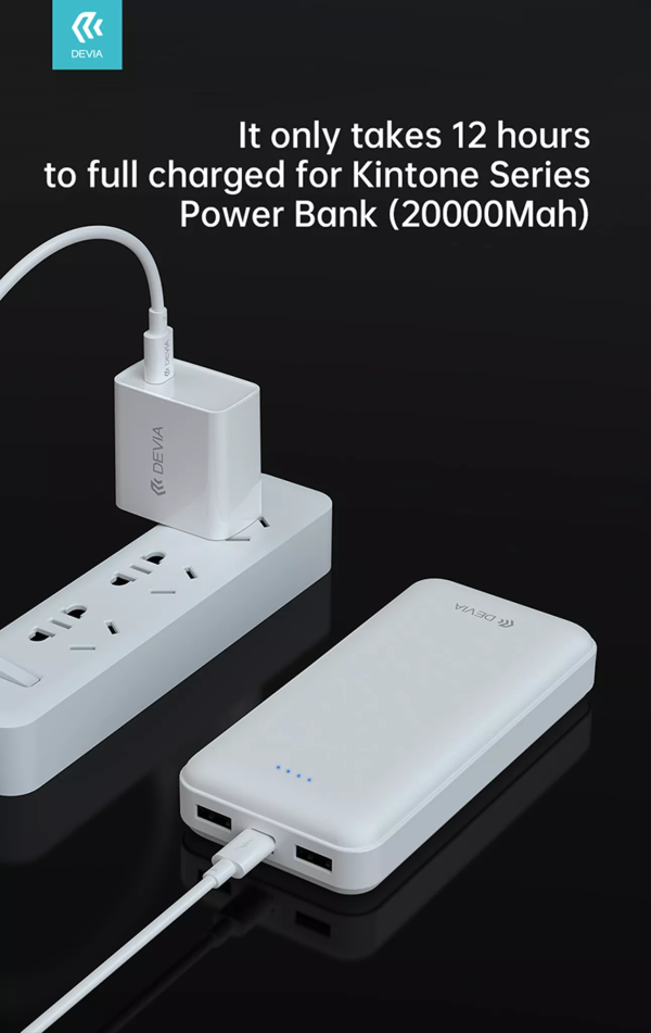 Devia - 20,000mAh Kintone Dual Port LED Indicator Powerbank - Black - Image 8