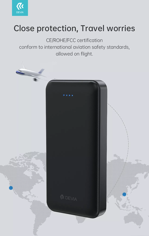 Devia - 20,000mAh Kintone Dual Port LED Indicator Powerbank - Black - Image 2