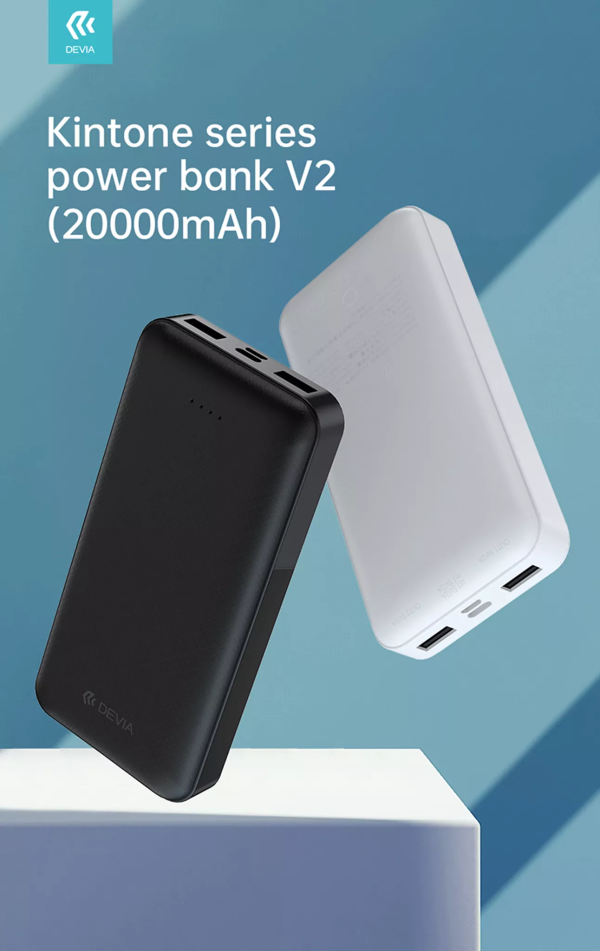 Devia - 20,000mAh Kintone Dual Port LED Indicator Powerbank - Black - Image 6