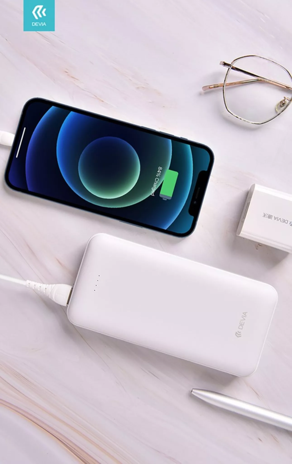 Devia - 20,000mAh Kintone Dual Port LED Indicator Powerbank - White - Image 5