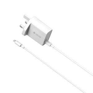 Devia 20W USB-C Power Delivery 3-Pin UK Charging Plug & 1m PD USB-C to Lightning Cable - White