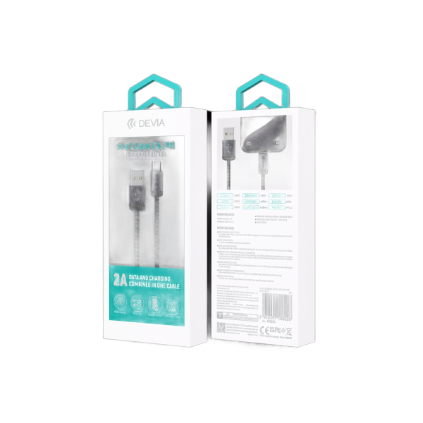 Devia 2m (2.1A) Mesh Armour USB to USB-C Cable - Black - Image 10
