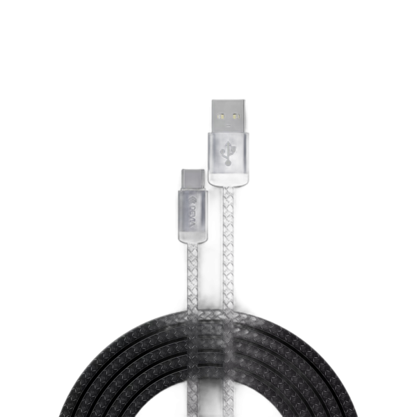 Devia 2m (2.1A) Mesh Armour USB to USB-C Cable - Black - Image 2