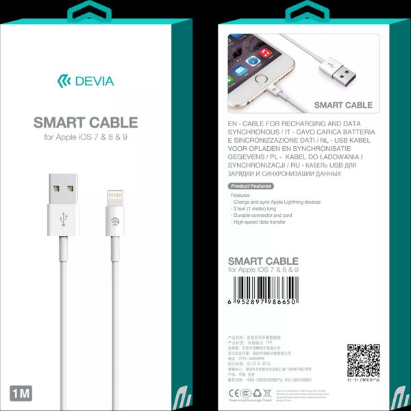 Devia - 2m (2.1A) USB to Non-MFi Lightning Cable - White - Image 3