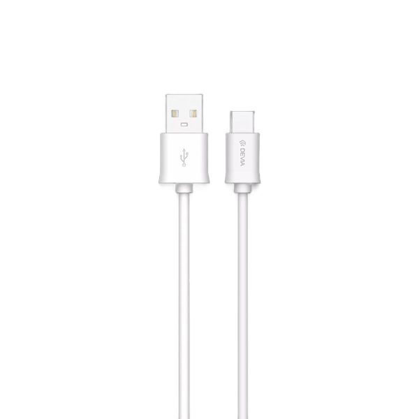 Devia 2m (2.1A) USB to USB-C Cable - White - Image 3