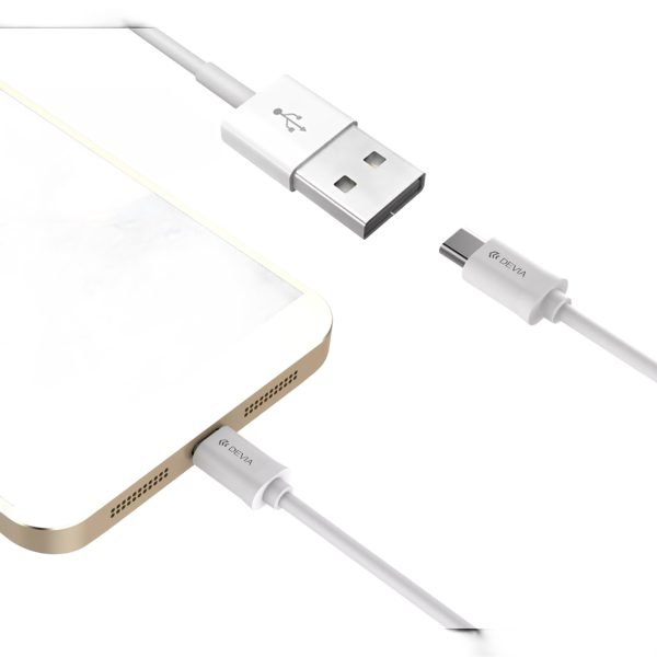 Devia 2m (2.1A) USB to USB-C Cable - White - Image 5