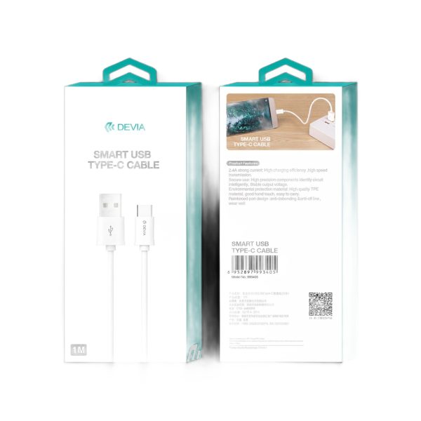 Devia 2m (2.1A) USB to USB-C Cable - White - Image 6