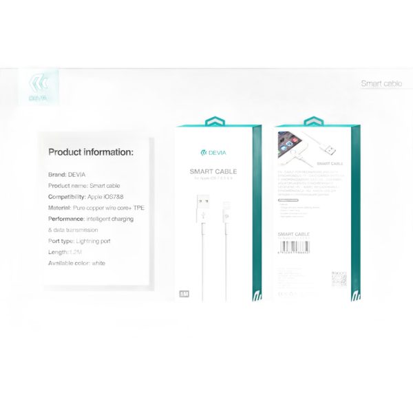 Devia 2m (2.1A) USB to USB-C Cable - White - Image 7