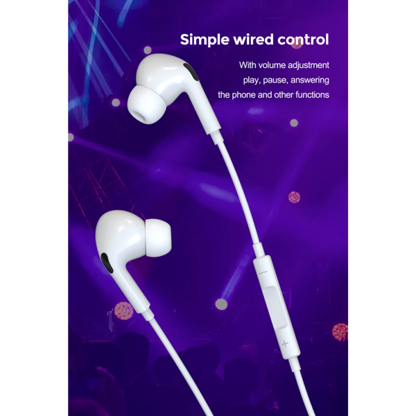 Devia - 3.5mm In Earphones with Microphone & Volume Control - White - Image 4