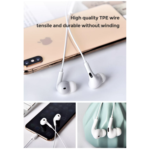 Devia - 3.5mm In Earphones with Microphone & Volume Control - White - Image 7