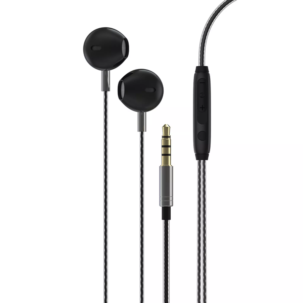 Devia - 3.5mm Metal Earphones with Microphone & Volume Control - Black - Image 6