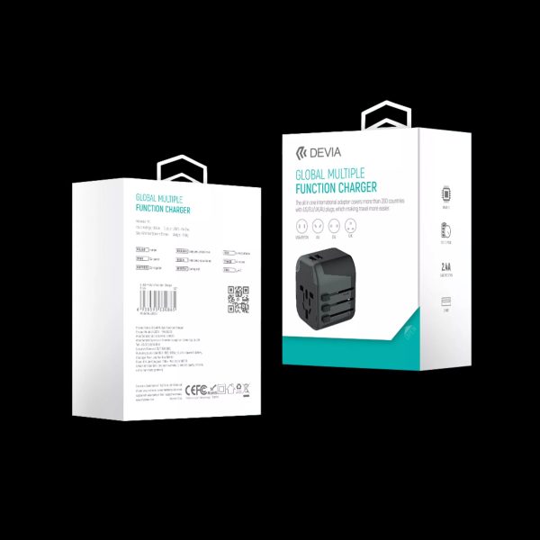 Devia - Global Multiple Function Travel Adapter - Black - Image 2