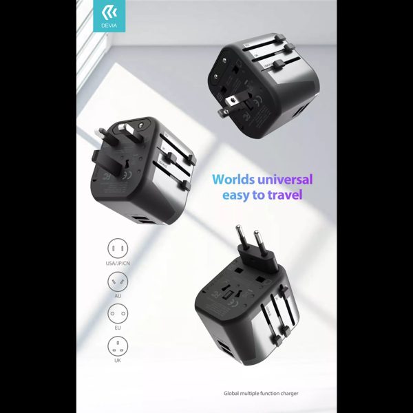 Devia - Global Multiple Function Travel Adapter - Black - Image 7