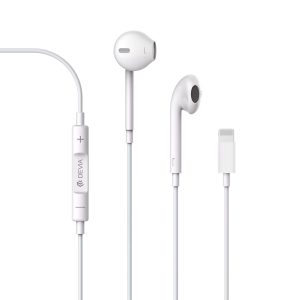 Devia - Lightning Earphones with Microphone & Volume Control - White