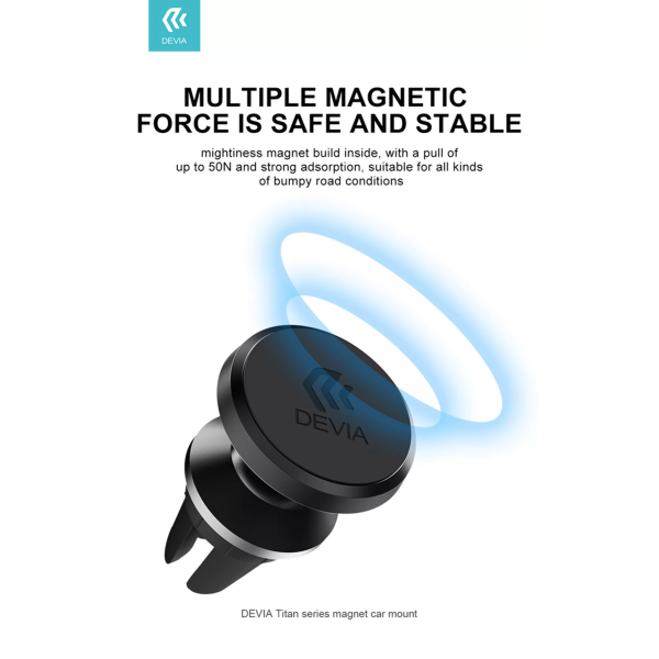 Devia - Magnetic Plate Air Vent Car Holder - Black - Image 7