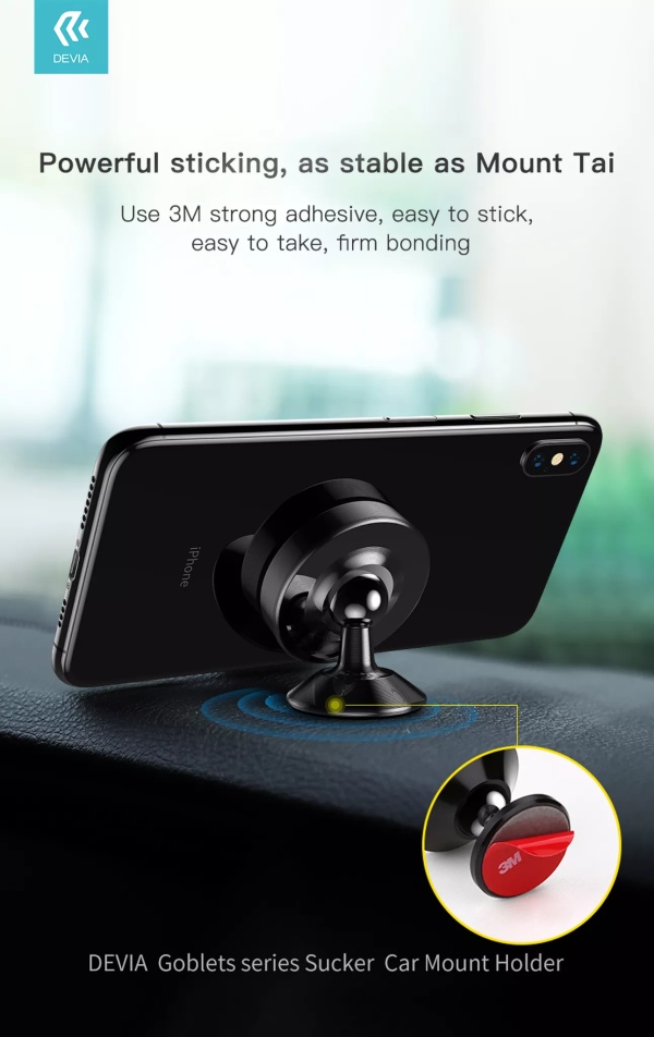 Devia - Magnetic Plate Dashboard Car Holder - Black - Image 2