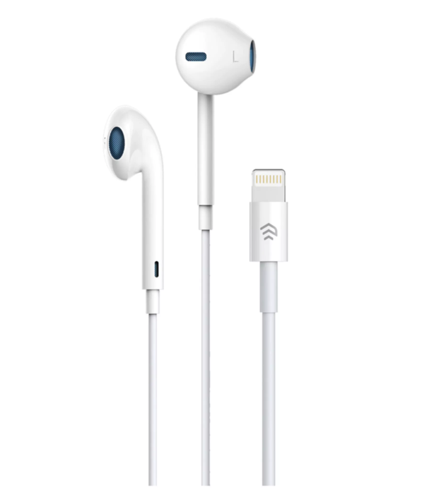 Devia - Non-MFI Lightning Bluetooth Earphones with Microphone & Volume Control - White
