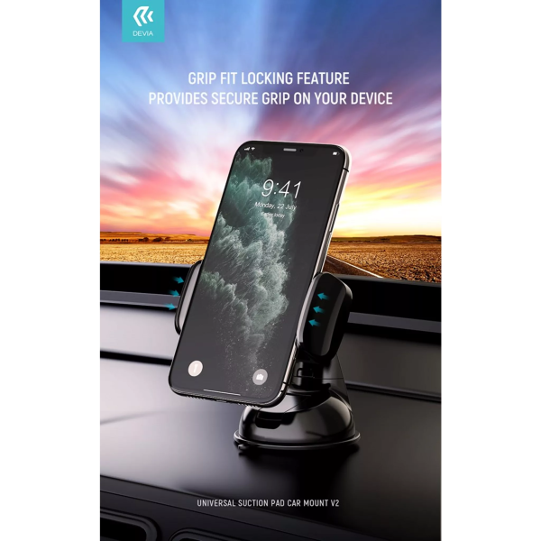 Devia - Sturdy Universal Car Mount Holder - Black - Image 6
