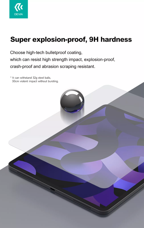 Devia - Tempered Glass - iPad Air (2020/2021/2022/2024) (10.9) & iPad Pro 11 (2018/2020/2021/2022) - Clear - Image 8