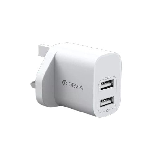 Devia - 2.4A Dual USB Plug & 1m MicroUSB Cable - White - Image 2