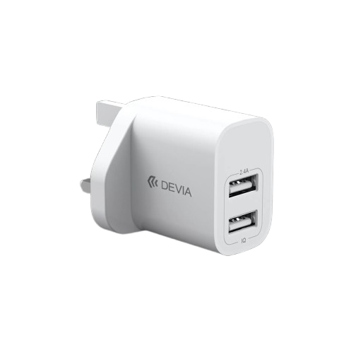 Devia - 2.4A Dual USB Plug & 1m Non-MFI Lightning Cable - White - Image 4
