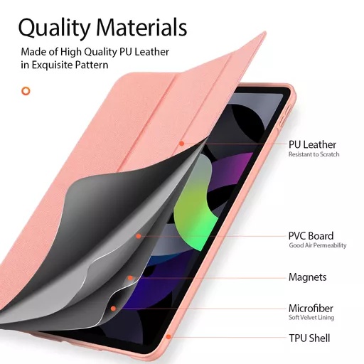 Dux ducis - domo tablet case for ipad air (2020/2021/2022/2024) (10. 9 & 11) - pink - image 8