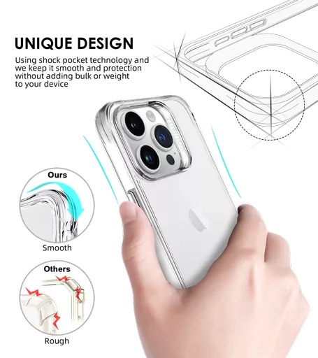 Phone case - proair for iphone 15 pro - clear - image 4