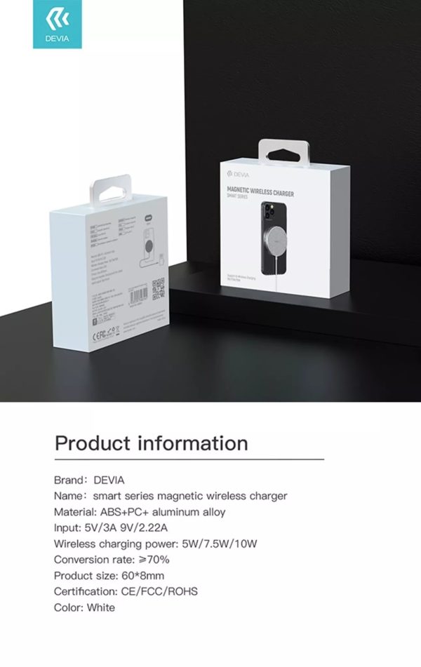 Devia - USB-C to MagSafe Charger for all iPhone 15, iPhone 14, iPhone 13 & iPhone 12 Devices - White - Image 2