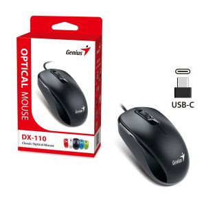 Genius DX-110 Optical USB Mouse - USB Type C - Black