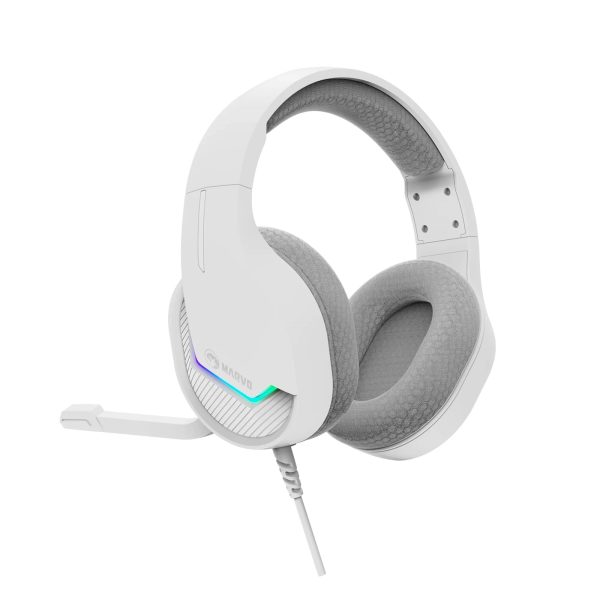 Marvo Scorpion H8618 Tactic 40 USB 2.0 Wired Gaming RGB Headset (White) - Image 5