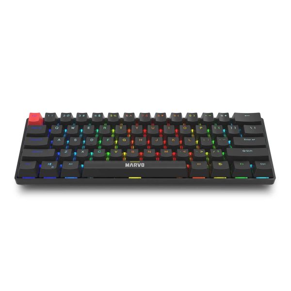 Marvo Scorpion KG933G Saber 61 Wired Mechanical RGB 60% UK Layout Gaming Keyboard - Black - Image 3