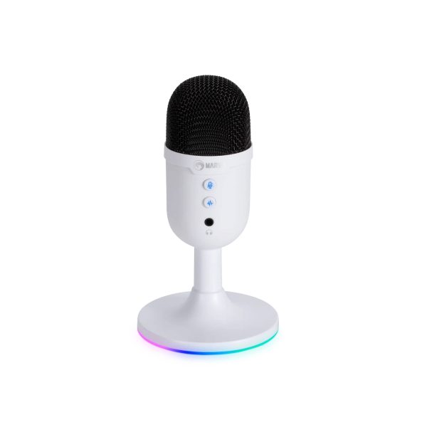 Marvo Scorpion MIC-06 - "Blast 40" USB RGB Noise Cancelling Wired Microphone - White