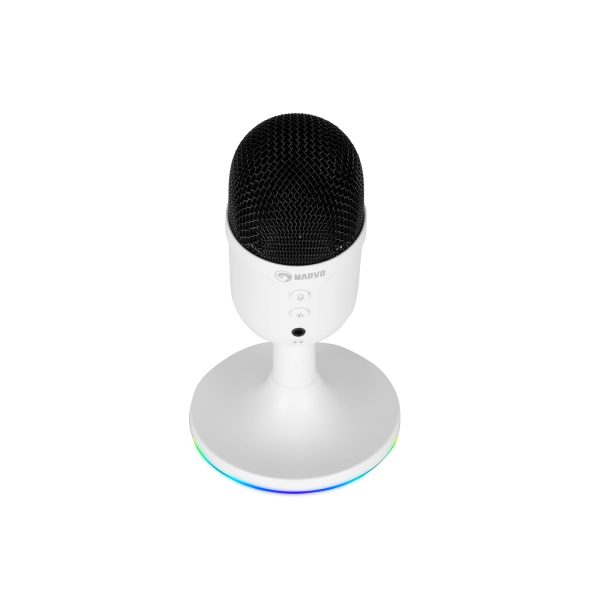 Marvo Scorpion MIC-06 - "Blast 40" USB RGB Noise Cancelling Wired Microphone - White - Image 3